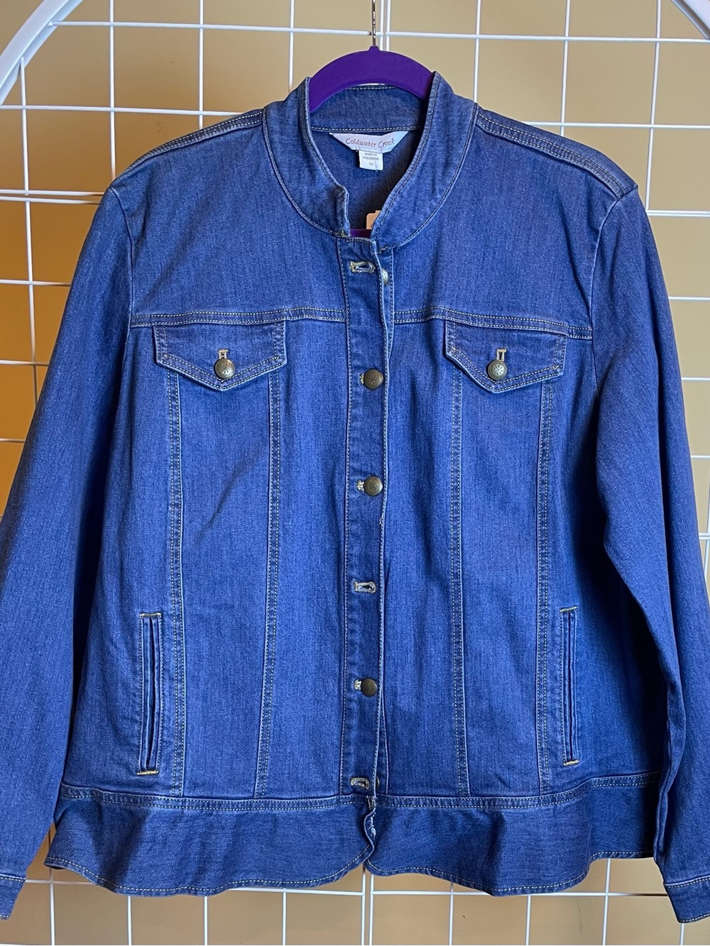 Coldwater Creek,Peblum,Stretch Denim Jacket,Sz 1X Medium Wash,Casual FeminineNWT - Picture 2 of 13